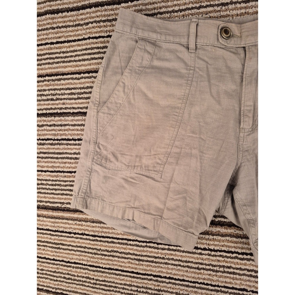 Corridor NY Mens Khaki Tan Cotton Flat Front Casual Shorts Patch Pockets Sz 33 - Picture 7 of 15
